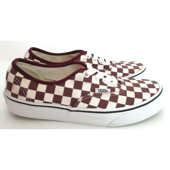 Van's Unisex Red & White Checked Canvas Lace Shoes Women's 6.5 & Men's 5 - Picture 2 of 10